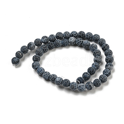 Natural Weathered Agate/Crackle Agate Beads Strands X-G-SR8MM-63-1
