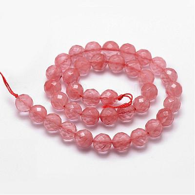 Cherry Quartz Glass Beads Strands G-D840-43-6mm-1