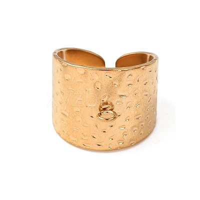 Textured 304 Stainless Steel Cuff Ring Settings SA-CBA7DC2-02G-1