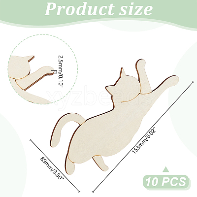 Cat Shape Unfinished Wood Cutouts WOOD-WH0029-48-1