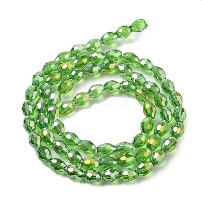Transparent Electroplate Glass Beads Strands EGLA-A037-T6x8mm-B11-1