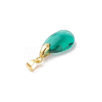 Brass Glass Pendants PALLOY-JF04501-01-1