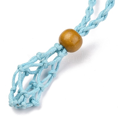 Adjustable Braided Waxed Cord Macrame Pouch Necklace Making NJEW-I243-A02-1