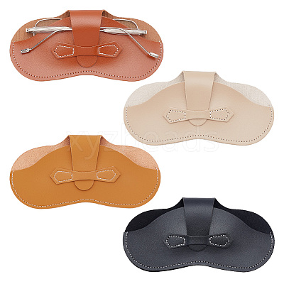 AHADEMAKER 4Pcs 4 Colors Imitation Leather Glasses Cases AJEW-GA0005-46-1