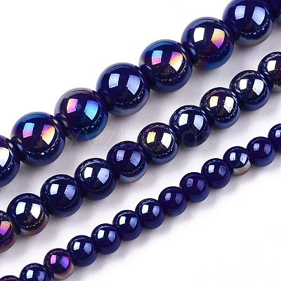 Electroplate Opaque Glass Beads Strands GLAA-T032-P4mm-AB03-1