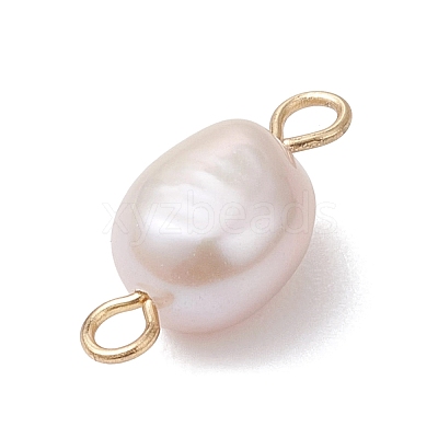 Natural Cultured Freshwater Pearl Potato Links Connector Charms PALLOY-JF04790-1