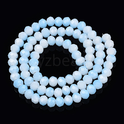 Two-Tone Imitation Jade Glass Beads Strands GLAA-T033-01B-06-1