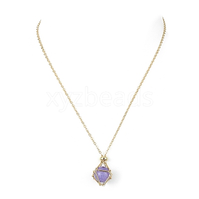 304 Stainless Steel Braided Macrame Pouch Empty Stone Holder for Pendant Necklace Making NJEW-TA00079-02-1