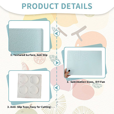 Heat Transfer Tempered Glass Cutting Board AJEW-WH0504-08-1