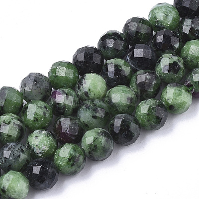 Natural Ruby in Zoisite Beads Strands G-S345-10mm-003-1