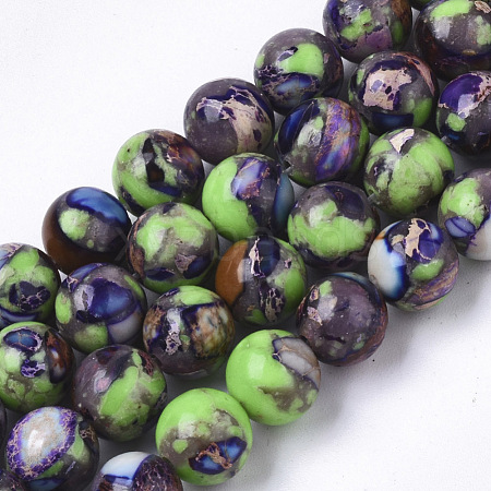 Synthetic Regalite/Imperial Jasper/Sea Sediment Jasper Beads Strands G-S366-045C-1