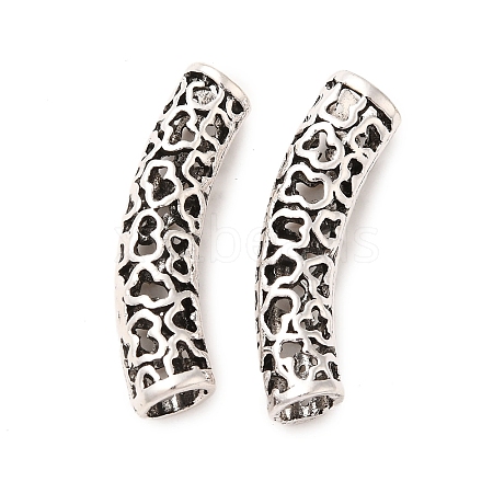 Tibetan Style Alloy Hollow Curved Tube Beads FIND-Z063-36AS-1