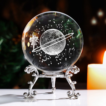 Inner Carving Planet Glass Crystal Ball Diaplay Decoration PW-WG6A189-02-1