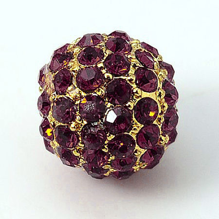 Alloy Rhinestone Beads RB-A034-10mm-A11G-1