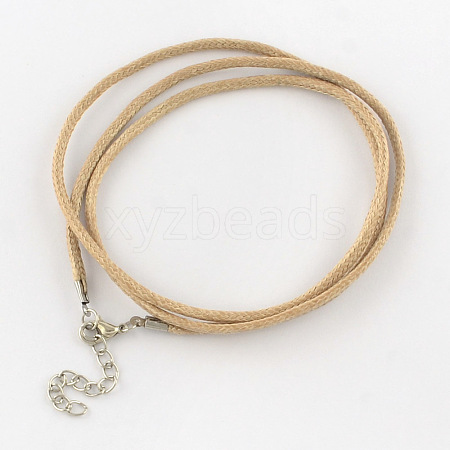 Waxed Cotton Cord Necklace Making MAK-S032-2mm-141-1