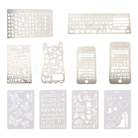 Plastic & Stainless Steel Drawing Stencil DIY-TA0003-19-1