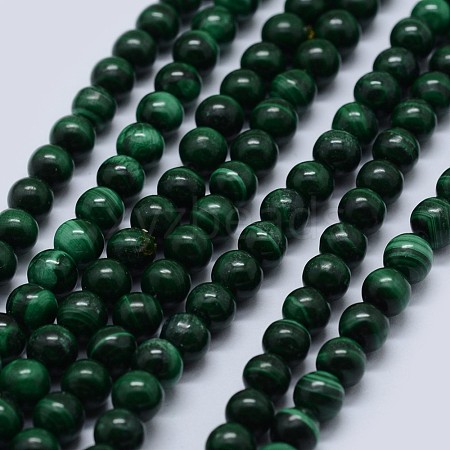 Natural Malachite Beads Strands G-F571-27AB2-6mm-1