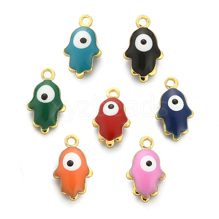 50Pcs Brass Enamel Pendants ENAM-CJ0003-92-1