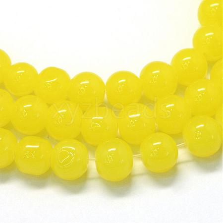 Baking Painted Imitation Jade Glass Round Bead Strands DGLA-Q021-10mm-24-1