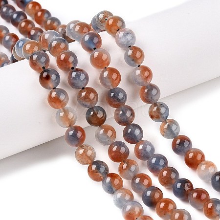 Dyed Natural White Jade Beads Strands G-T138-8mm-210-25-1