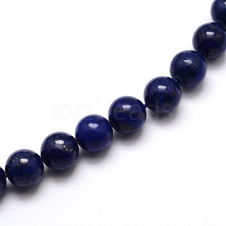 Dyed Natural Lapis Lazuli Round Beads Strands G-O047-06-12mm-1