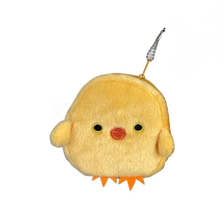 Cute Little Yellow Chicken Creative Plush Coin Purse Zipper Wallets PW-WG49A52-01-1