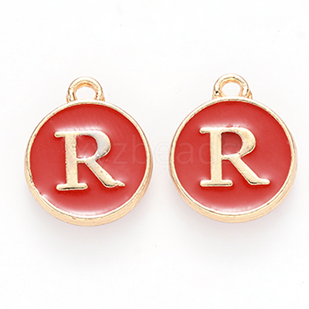 Golden Plated Alloy Enamel Charms ENAM-S118-03R-1