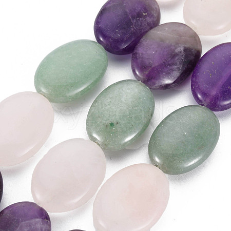 Natural Green Aventurine & Rose Quartz & Amethyst Beads Strands G-S359-353-1