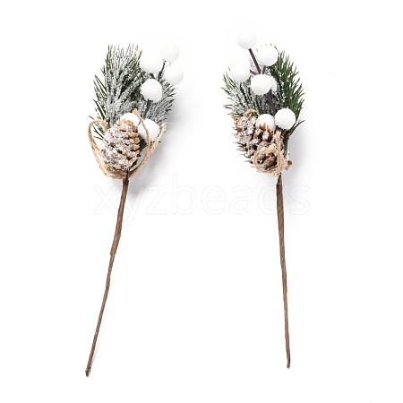 Plastic Artificial Winter Christmas Simulation Pine Picks Decor DIY-P018-C01-1