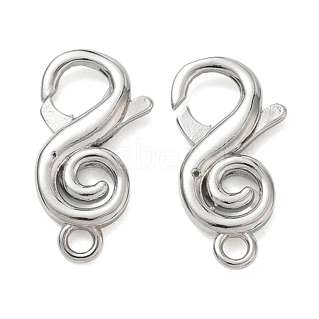 Brass S-Shaped Swirl Lobster Clasp for Jewelry Making KK-CBA5585-05P-1