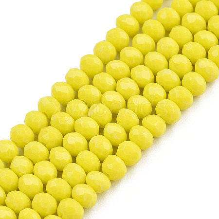 Opaque Solid Color Glass Beads Strands EGLA-A034-P6mm-D26-1