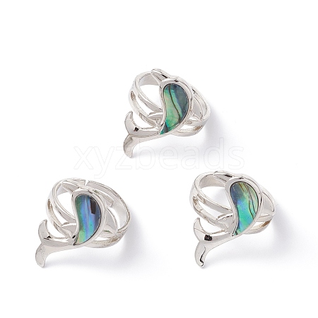 Natural Paua Shell Adjustable Rings RJEW-G260-01P-04-1