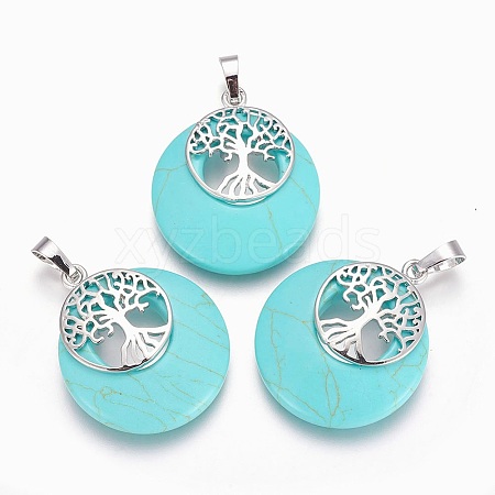 Synthetic Turquoise Pendants G-F573-C07-1