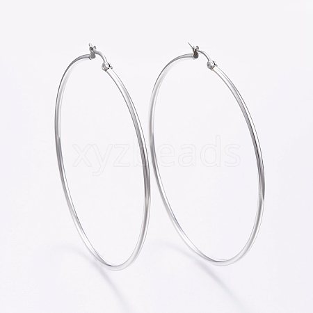 Tarnish Resistant 304 Stainless Steel Big Hoop Earrings X-EJEW-F105-01P-1