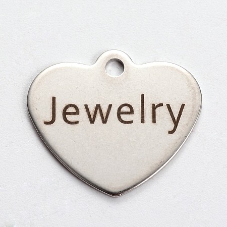 Non-Tarnish 201 Stainless Steel Heart Pendants LS-STAS-L165-C23-1