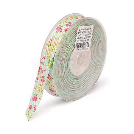 Floral Single-sided Printed Polyester Grosgrain Ribbons SRIB-A011-16mm-240875-1