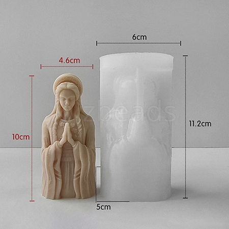 Virgin Mary Goddess Statue Candle Silicone Molds SIMO-Z004-03D-1