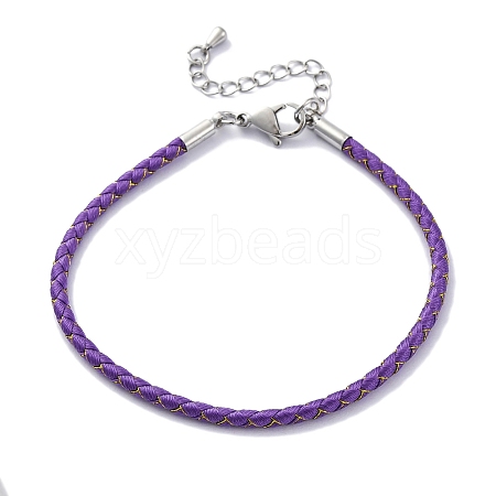 Polyester Cord Braided Bracelet Makings MAK-Z003-01P-20-1