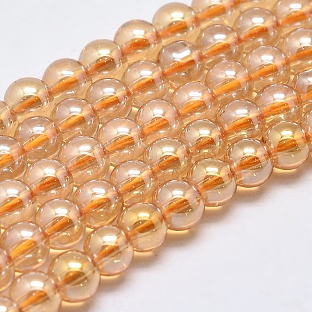 Imitate Austrian Crystal Electroplate Glass Round Bead Strands GLAA-F030-10mm-A01-1