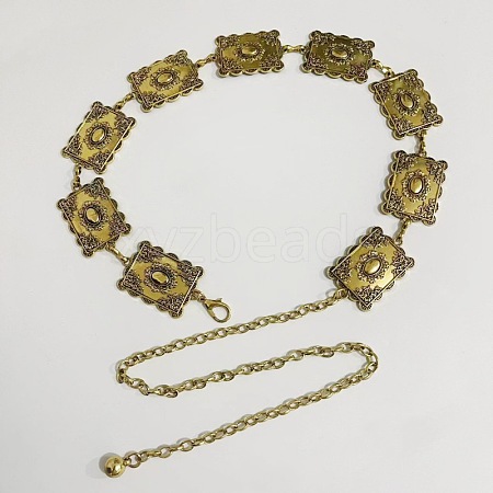 Tibetan Style Alloy Rectangle Link Chain Waist Belly Chains for Women FS-WG1BBEA-01-1