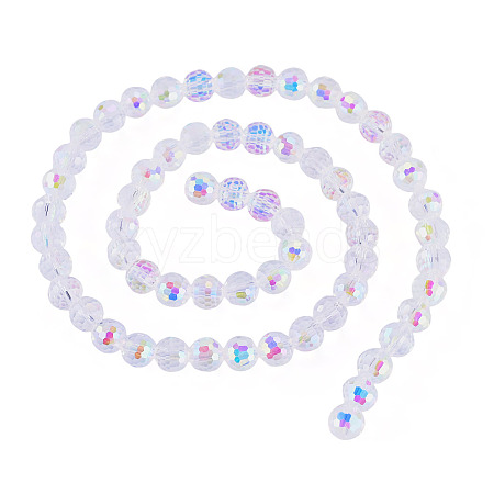 1 Strand Electroplate Transparent Glass Beads Strands EGLA-TADJ0001-15G-1