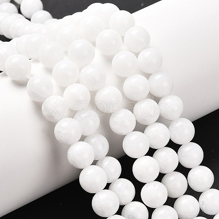 Natural White Jade Beads Strands GSR8mmC067-1