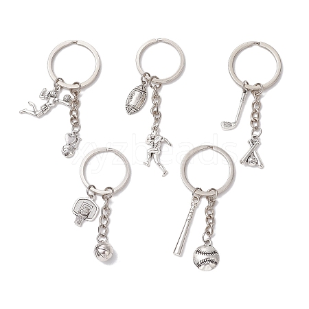 5Pcs Alloy Keychains KEYC-JKC01046-1