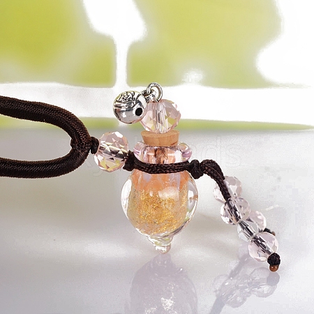 Handmade Lampwork Perfume Essence Bottle Pendant Necklace PW-WG3E925-04-1