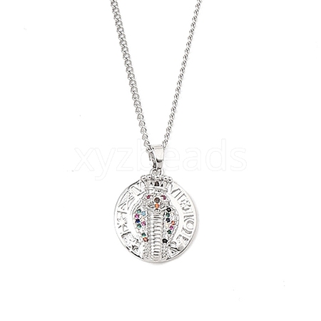 Brass Micro Pave Coloful Cubic Zirconia Pendant Necklaces NJEW-M211-03B-P-1