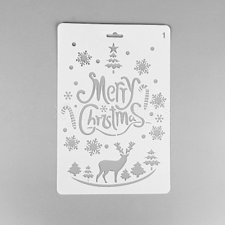 Creative Christmas Plastic Drawing Stencil DIY-L007-01-1