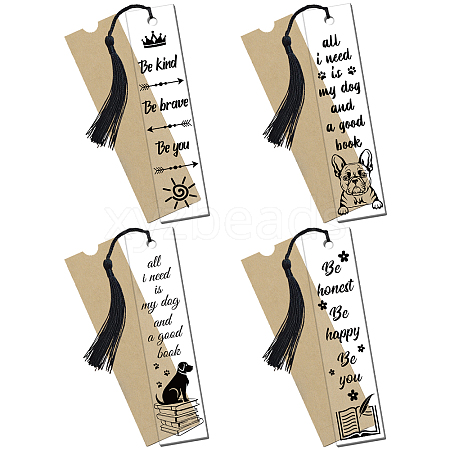 GLOBLELAND 4Pcs Acrylic Bookmarks AJEW-GL0001-73B-1