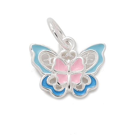 925 Sterling Silver Enamel Butterfly Charms STER-D300-28P-03-1