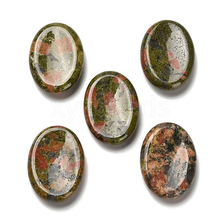 Oval Natural Unakite Worry Stone G-H073-06B-1