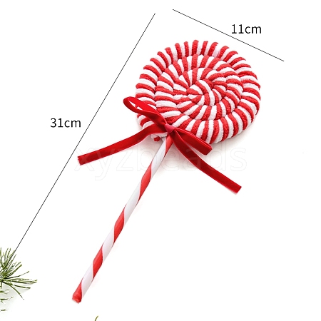 Christmas Cloth Stripe Candy Pendant Decorations PW-WG1E18D-01-1